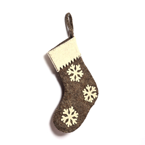 Christmas Décor Handmade Felt Sheet Stocking—Snowflake Design