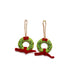 Christmas Décor Handmade Green and Red Felt Wreath Hangings with Detailed Embroidery Work