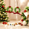 Christmas Décor Handmade Green and Red Felt Wreath Hangings with Detailed Embroidery Work
