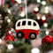 Christmas Décor Handmade Needled Felt Work Miniature Bus Hanging