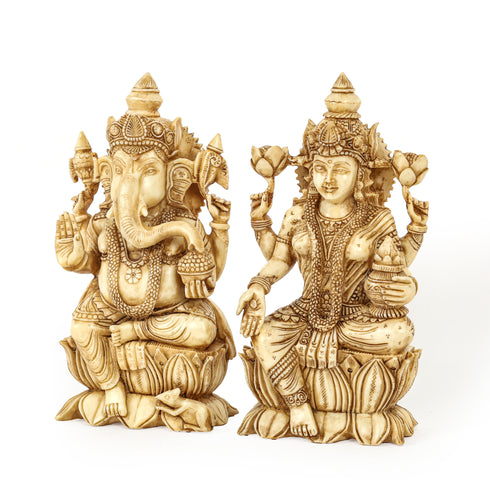 Cultured Marble Lakshmi & Ganesh Idols