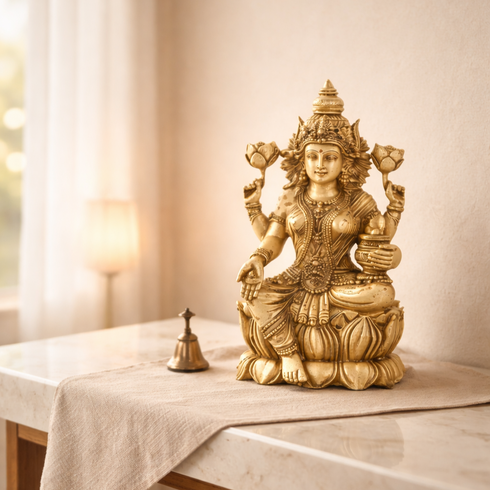 Cultured Marble Lakshmi Idol– Spiritual Home Decor