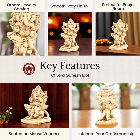 Cultured Marble Vahana Ganesha
