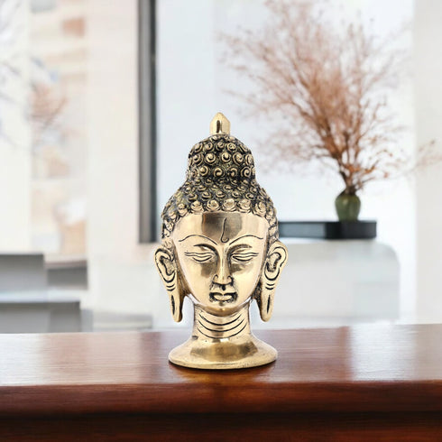Decorative Brass Buddha Head for Home Decor