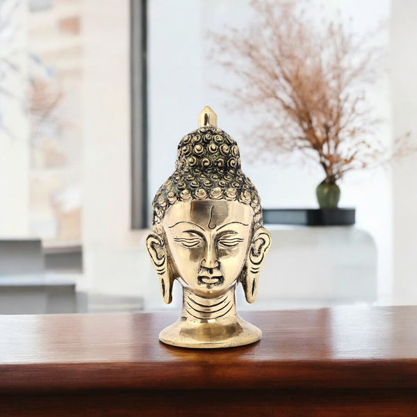 Decorative Brass Buddha Head for Home Decor