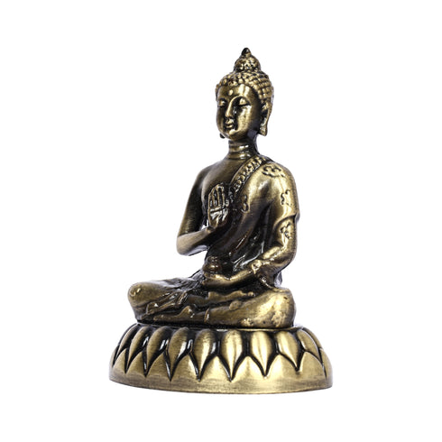 Decorative Brass Lord Buddha Idol for Home Décor—Antique Finish