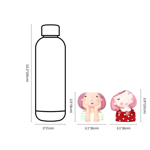 Decorative Cute Girls Pen Holder—Set of 2—Red and Green