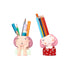 Decorative Cute Girls Pen Holder—Set of 2—Red and Green