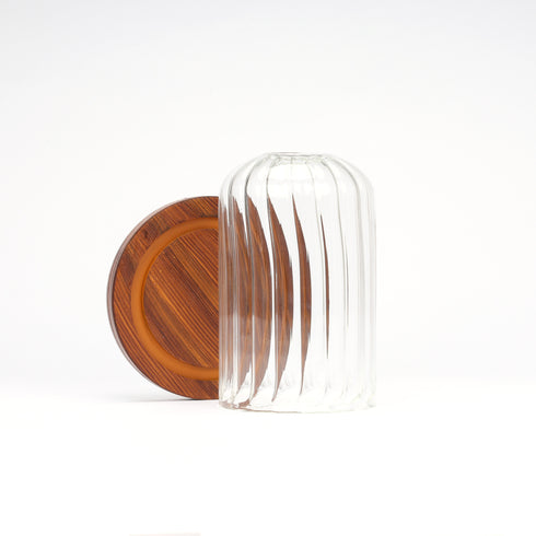 Decorative Glass Dome with Wooden Base