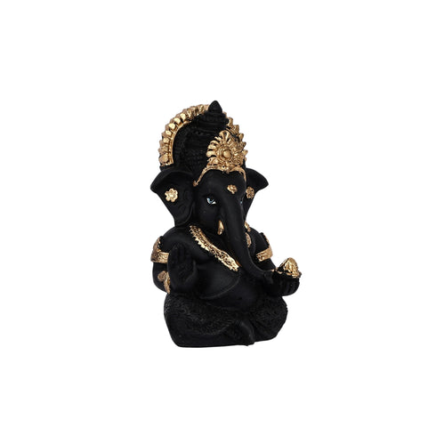 Decorative Lord Ganesha Showpiece—Black and Golden