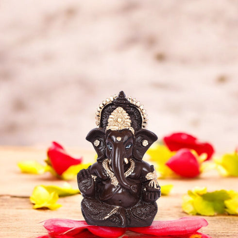 Decorative Lord Ganesha Showpiece—Brown and Golden