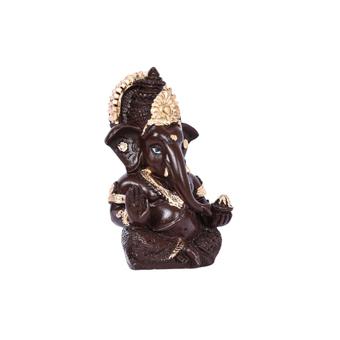 Decorative Lord Ganesha Showpiece—Brown and Golden