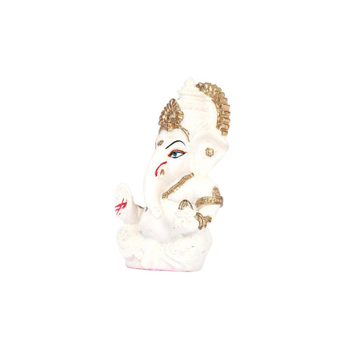 Decorative Lord Ganesha Showpiece—Off-white and Golden