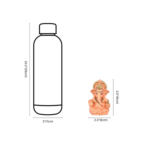 Decorative Lord Ganesha Showpiece—Peach and Golden