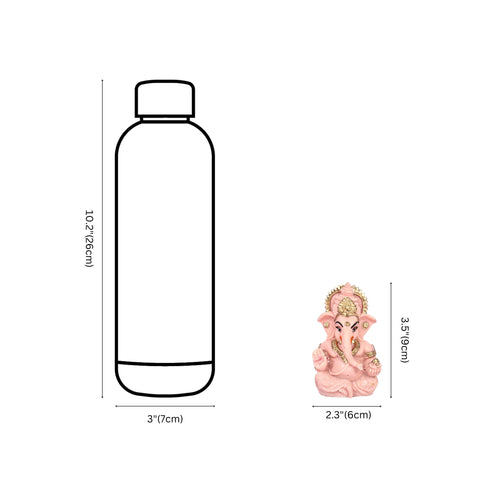 Decorative Lord Ganesha Showpiece—Pink and Golden