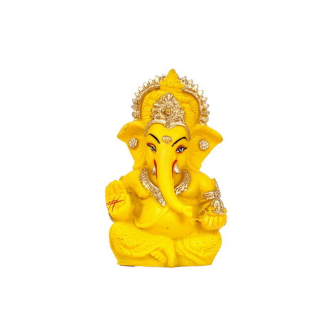 Decorative Lord Ganesha Showpiece—Yellow and Golden