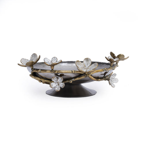 Decorative serving bowls with flower embellishments (Set of 3)