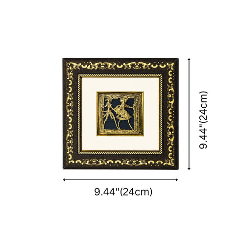Dhokra Art Brass Tribal Couple Square Glass Frame