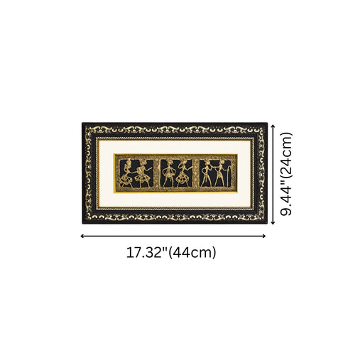 Dhokra Art Brass Tribal Musicians Group Glass Frames