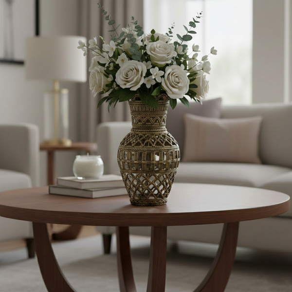 Dhokra Art Brass flower vase