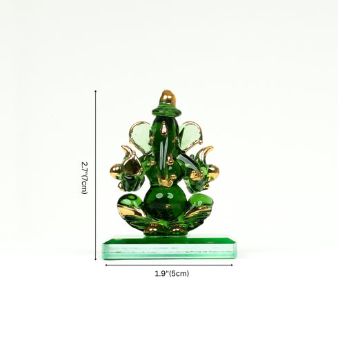 Dwimukha Lord Ganesha Glass Decorative Idol