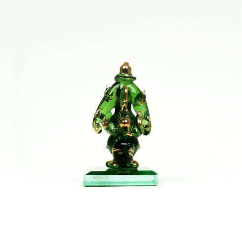 Dwimukha Lord Ganesha Glass Decorative Idol