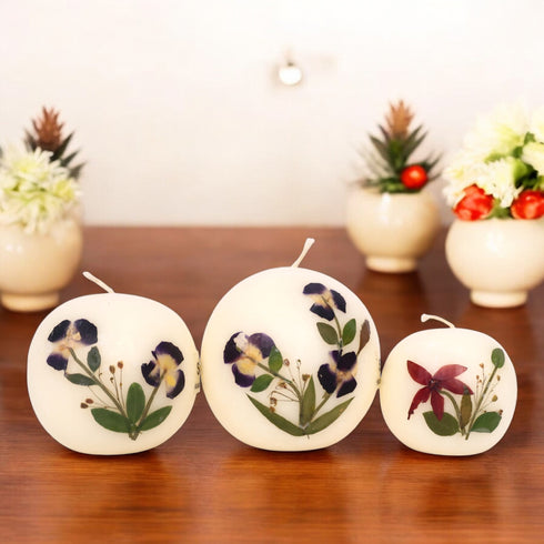 Eco-Friendly Soy Wax Scented Ball Candles- Set of 3