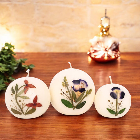 Eco-Friendly Soy Wax Scented Ball Candles- Set of 3