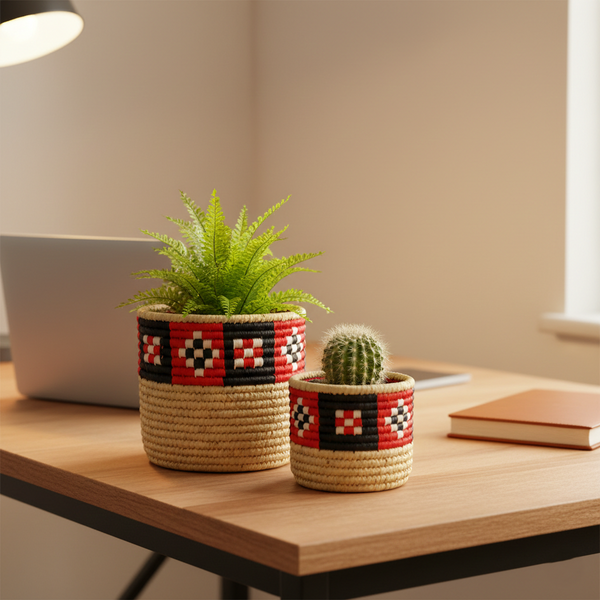 Eco-friendly Handwoven Sabai Grass Planters