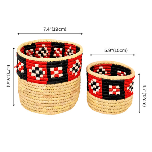 Eco-friendly Handwoven Sabai Grass Planters – Set of 2