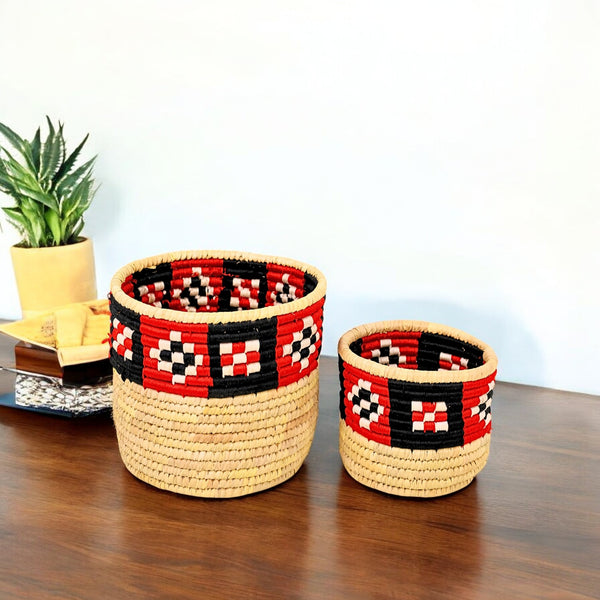 Eco-friendly Handwoven Sabai Grass Planters – Set of 2