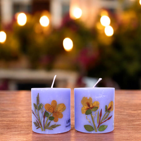 Eco-friendly Soy Wax Scented Pillar Candles-Set of 2
