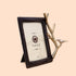Elegant Black Frame with Silver Bird Branch Accent