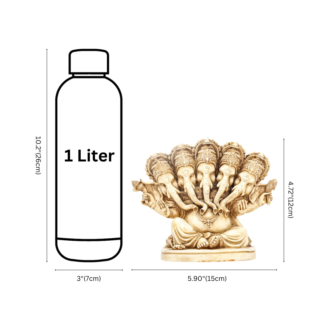 Elegant Cultured Marble Panchmukhi Ganesha