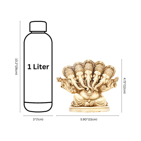 Elegant Cultured Marble Panchmukhi Ganesha