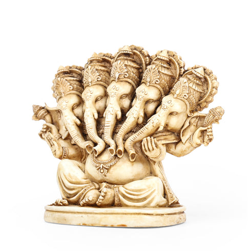 Elegant Cultured Marble Panchmukhi Ganesha
