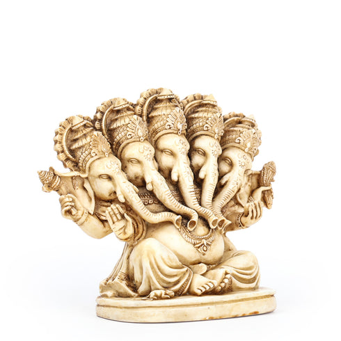 Elegant Cultured Marble Panchmukhi Ganesha
