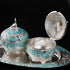 Elegant Peacock Decorative Serving Bowls with Oval Tray