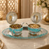 Elegant Peacock Decorative Serving Bowls with Oval Tray