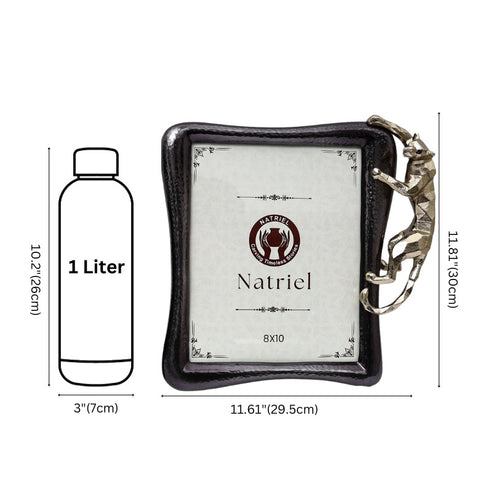 Elegant Silver Panther Decorative Frame - Metallic Photo Frame