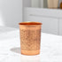 Engraved Pure Copper Drinking Glass | Ayurvedic Health Tumbler with Floral Motif