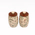 Ethnic ceramic Decal air-tight jar set with green flower pattern (Set of 2)
