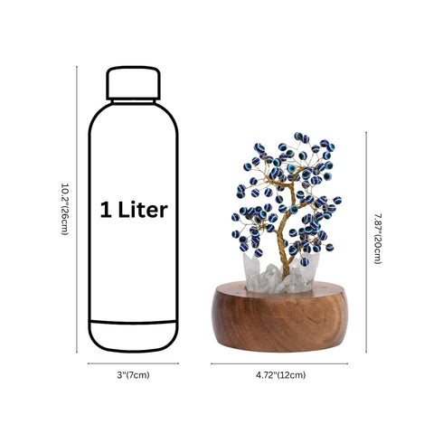 Evil Eye Wish Tree Lamp with wooden base