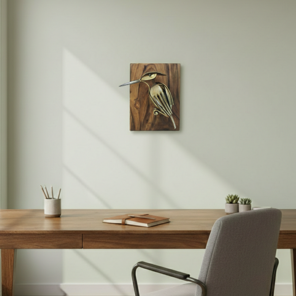 Exquisite Handcrafted Steel Bird Sculpture – Artistic Decor Made from Recycled Cutlery