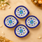 Decorative White and Blue Floral Blue Pottery Diya