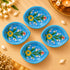 Sky Blue Decorative Floral Pattern Blue Pottery Diya