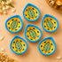 Blue & Yellow Leaf Blue Pottery Diya