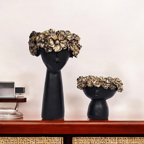 Floral Crown Heads Figurine for Home Décor