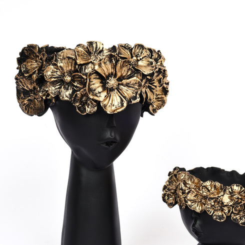 Floral Crown Heads Figurine for Home Décor