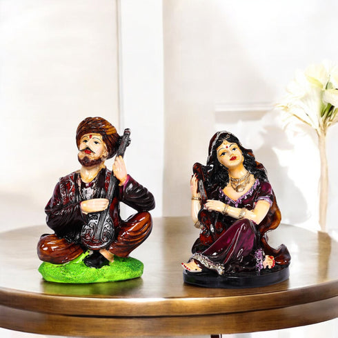 Folk Musician Couple Showpiece for Home Décor